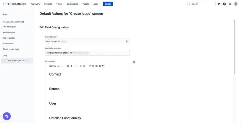 Jira Default Values App