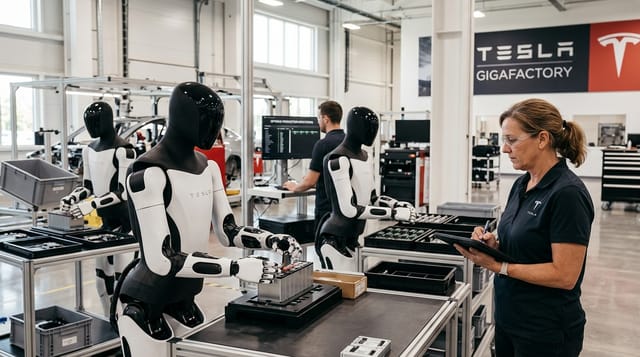 Title image for the article: I would like to create a blog about Tesla's Optimus robot, evaluate market opportunities, and